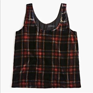 J. Crew Velvet Stewart Tartan Tank